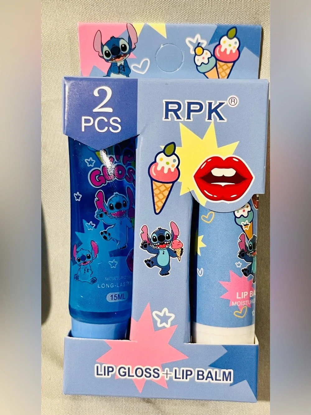 Stitch Hand Cream and Lip Care Set - Blue